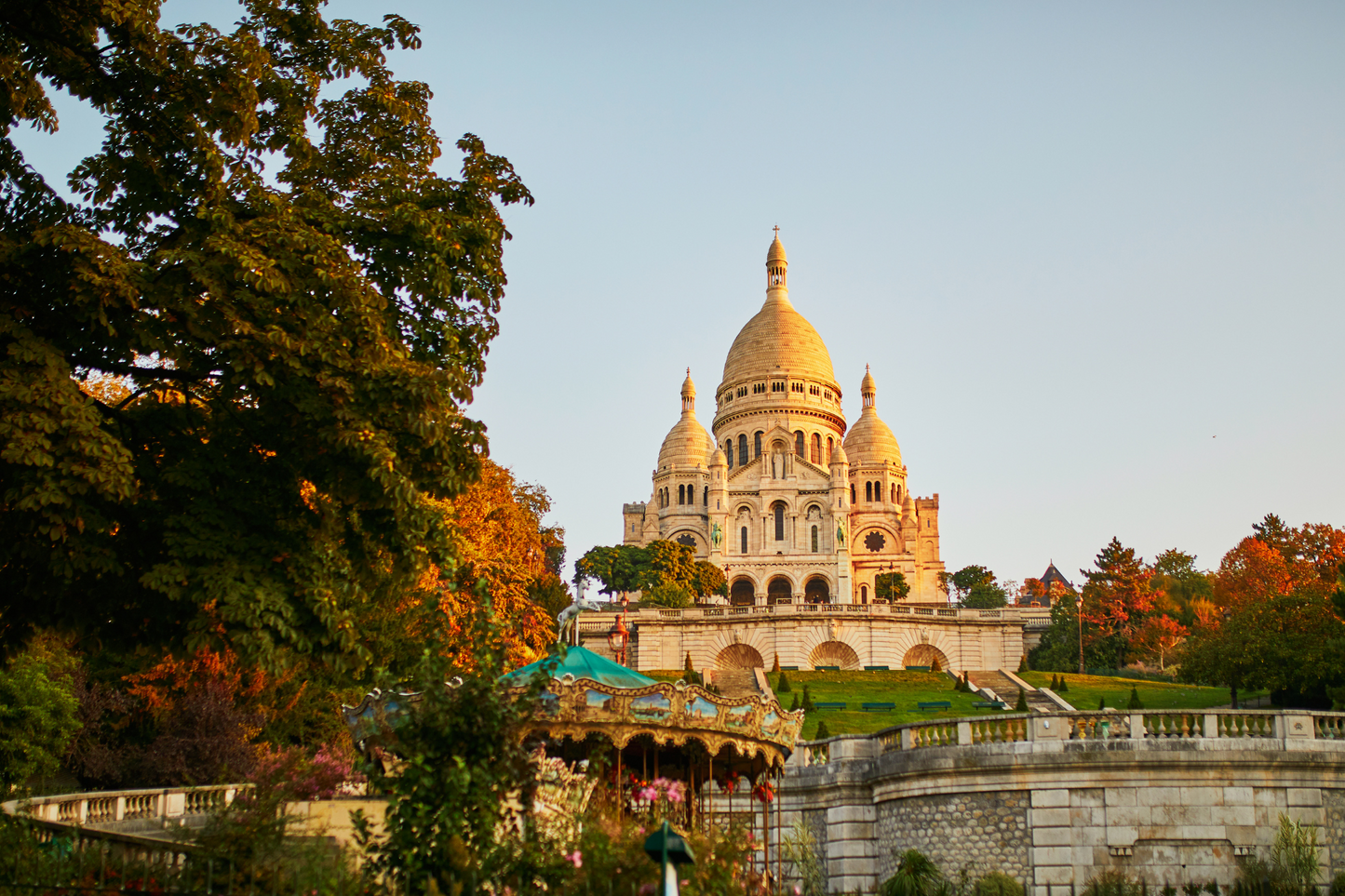 Autumn Sacre Coeur Montmartre Paris Brown Orange colors Carousel
