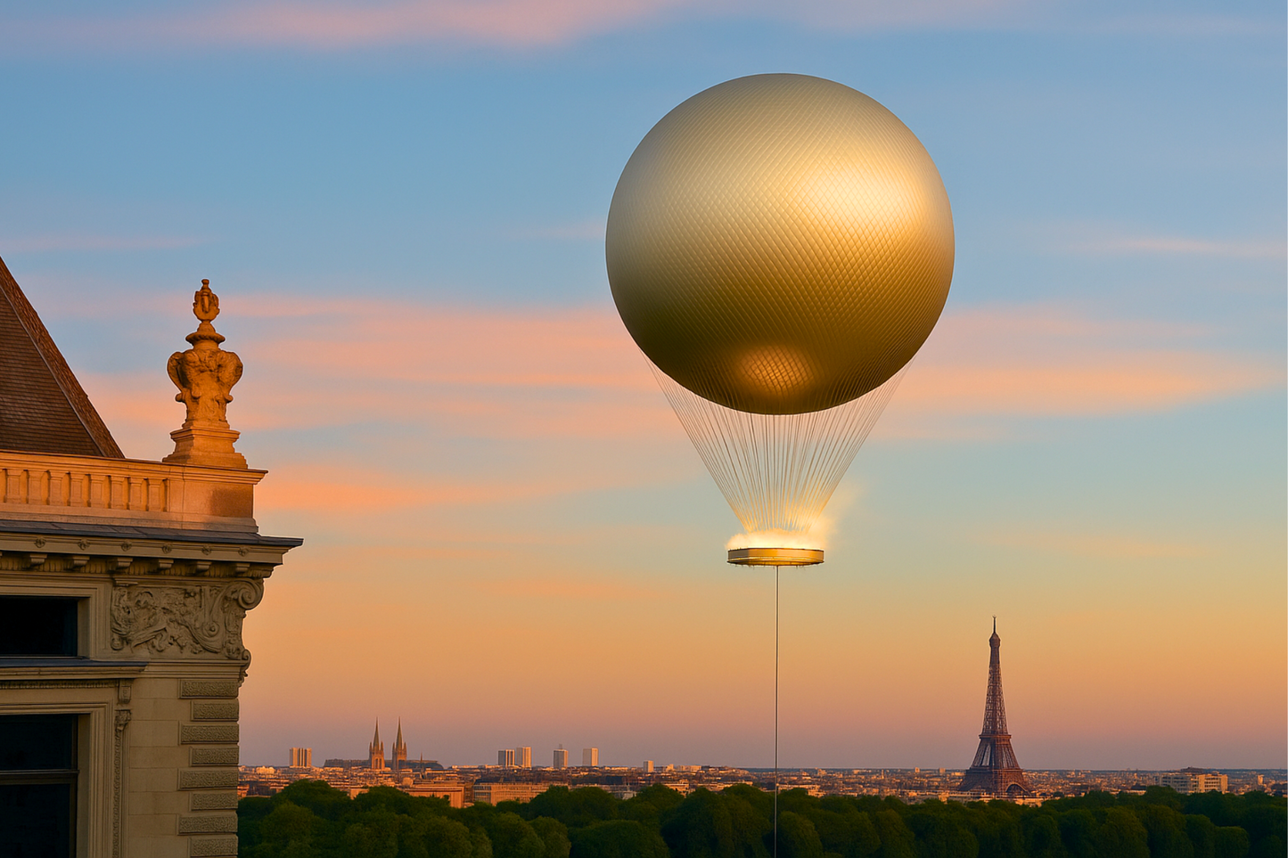 Olympic Games Paris 2024 Flame Baloon Sky Tuileries Garden Tour Eiffel View in Paris Sky Visit guided tour Louvre district tickets with a Parisian local guide vasque photo picture