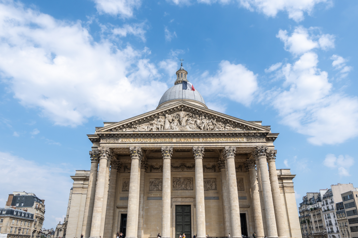 paris pantheon facade French flag entry tickets access monument