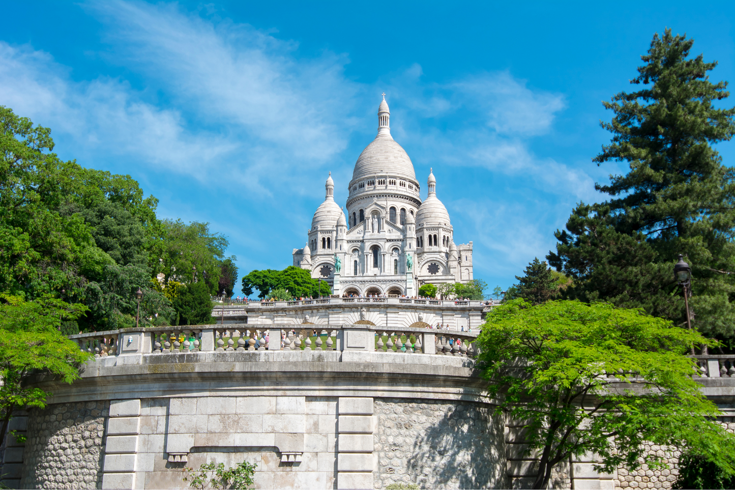 Sacred Heart steps hilltop Montmartre Paris Sacre Coeur Basilica