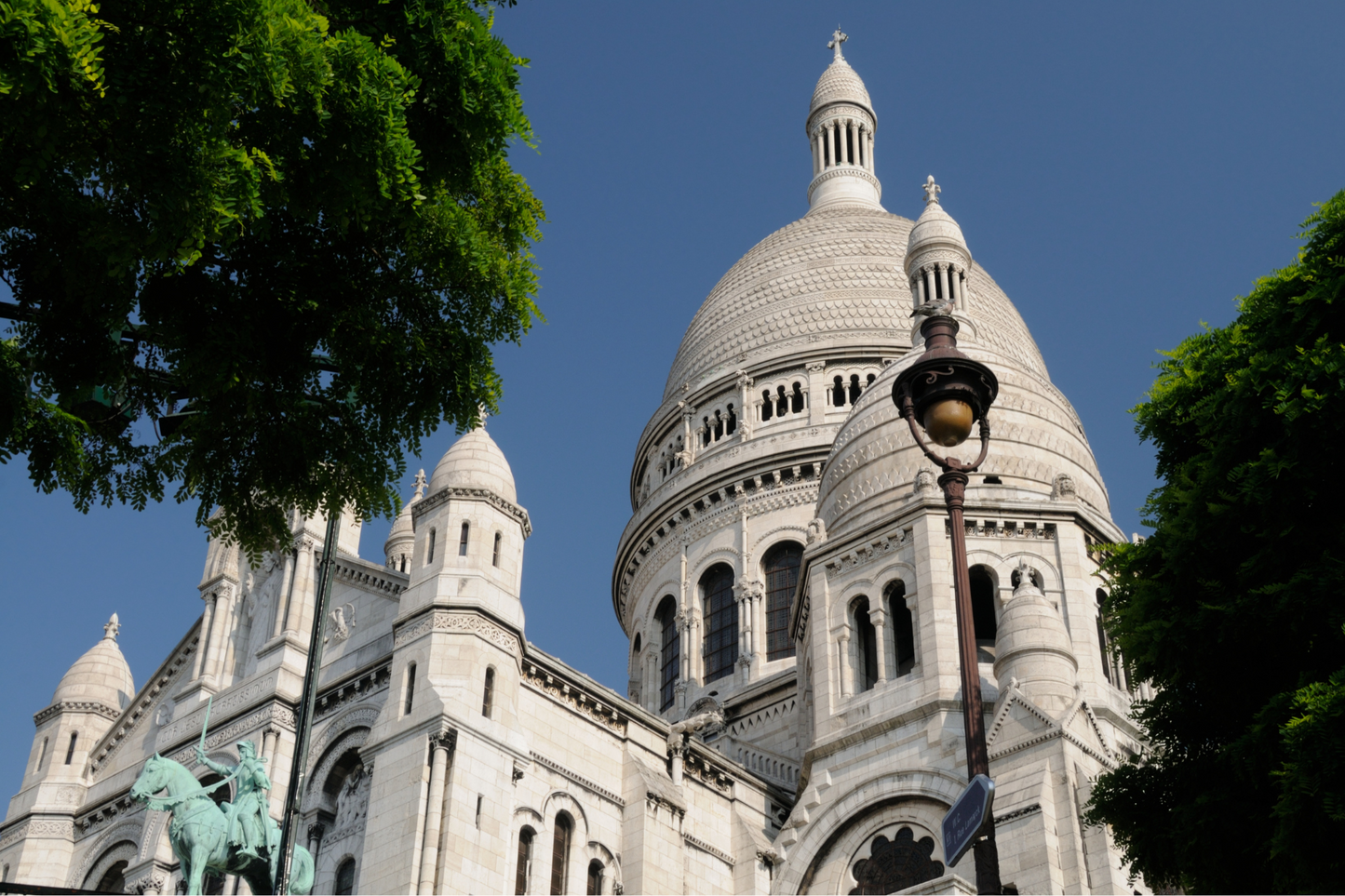 White stone Sacre Coeur Basilica in Montmartre Paris