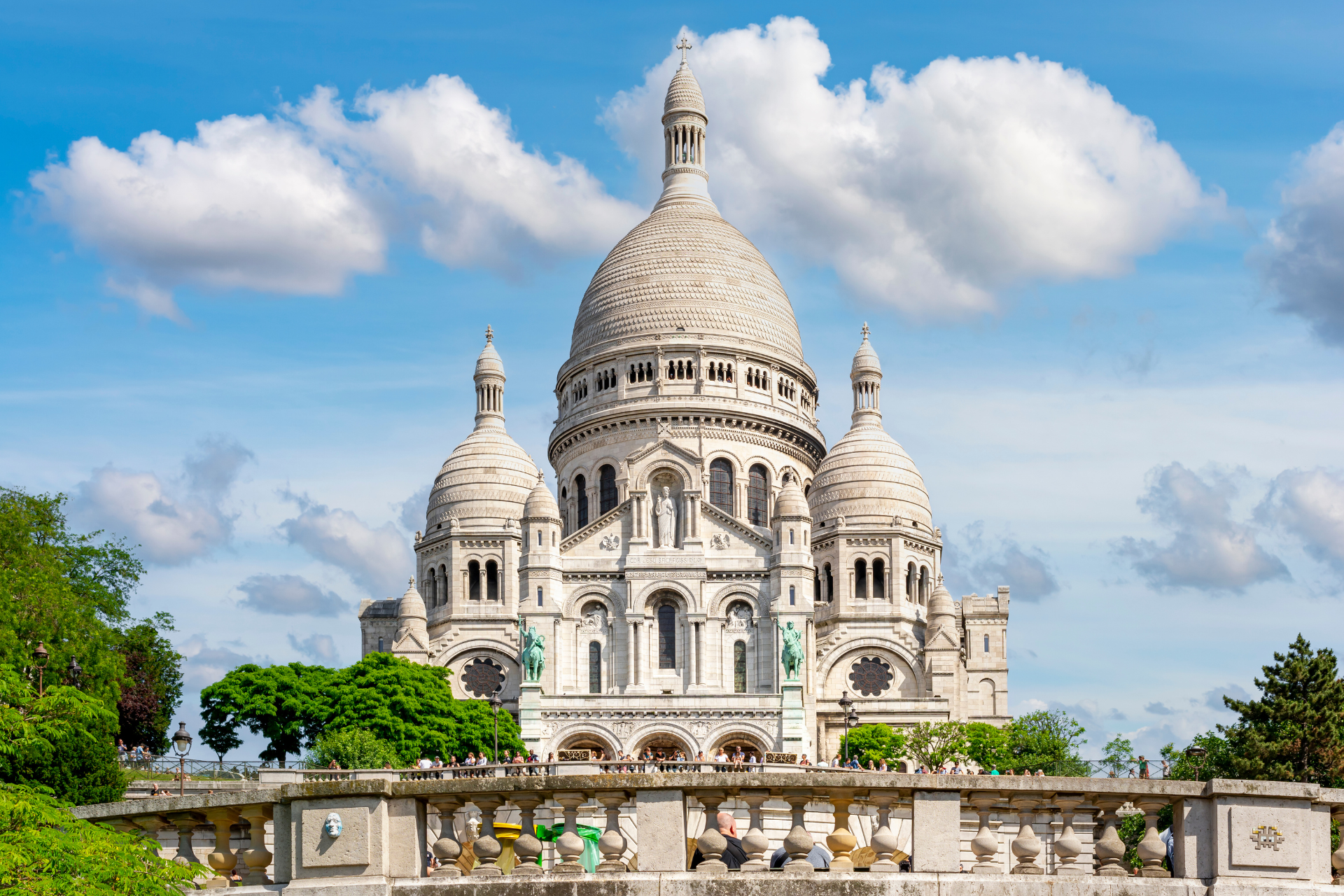 Sacre Coeur Basilica Sacred Heart Basilica on top of Paris Montmartre District